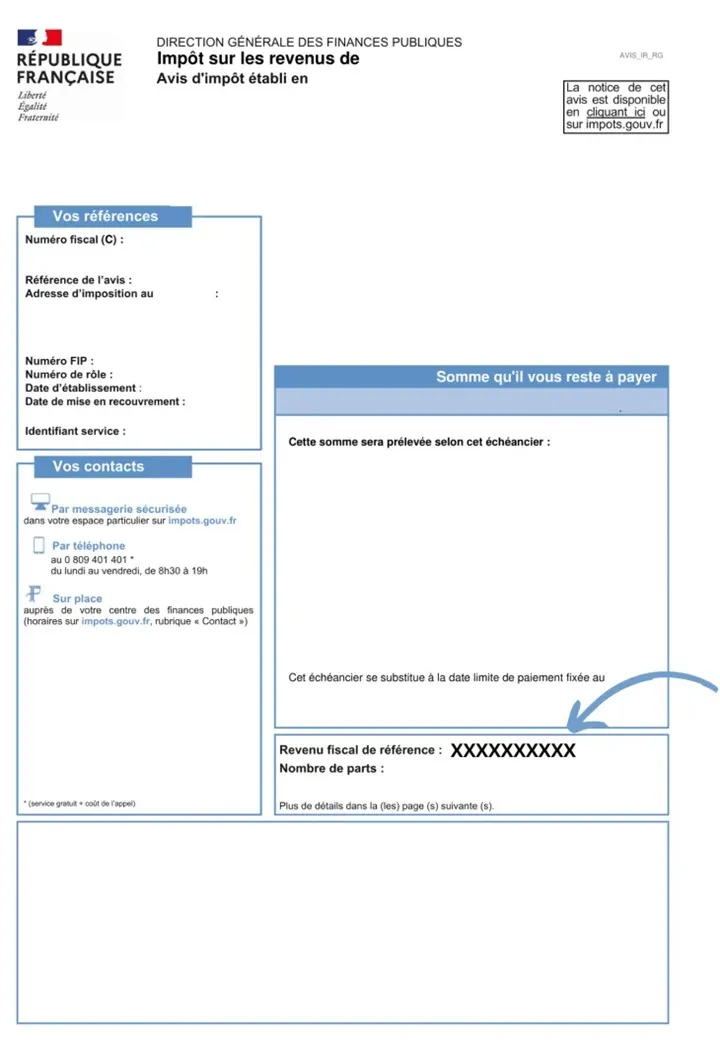 Exemple avis imposition
