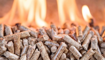 Granulés de bois devant un feu